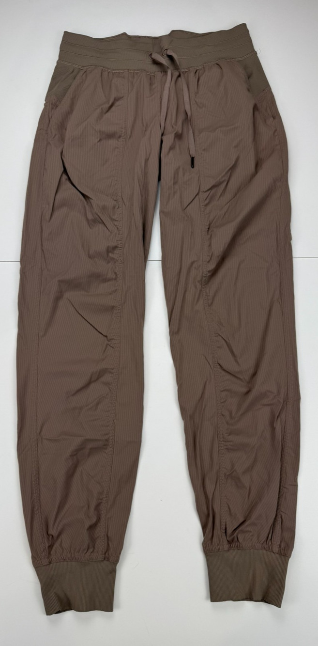 Lululemon Dance Studio Jogger Womens 6 Taupe Brown Ribbed Pants 27" Inseam